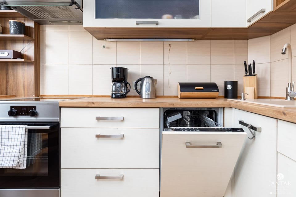 Coffee/tea facilities, Kitchen or kitchenette, dishwasher, stove