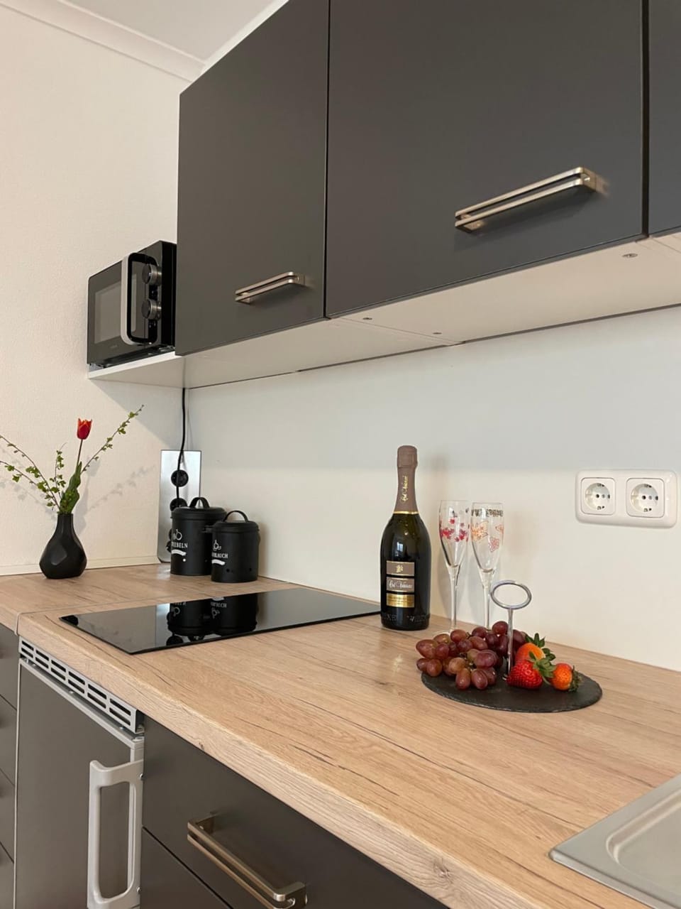 Kitchen or kitchenette, minibar, stove