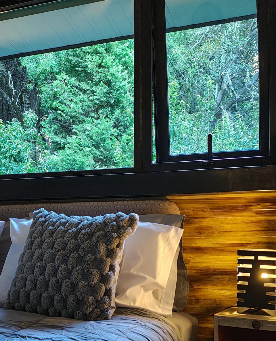 Bed, Natural landscape, Garden, Bedroom, Garden view