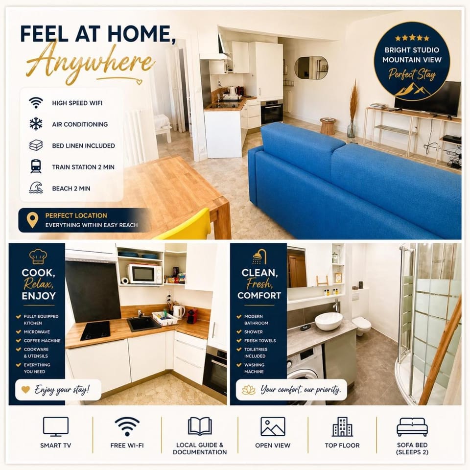 Central apartment near beach & restaurants Apartment in Villefranche-sur-Mer