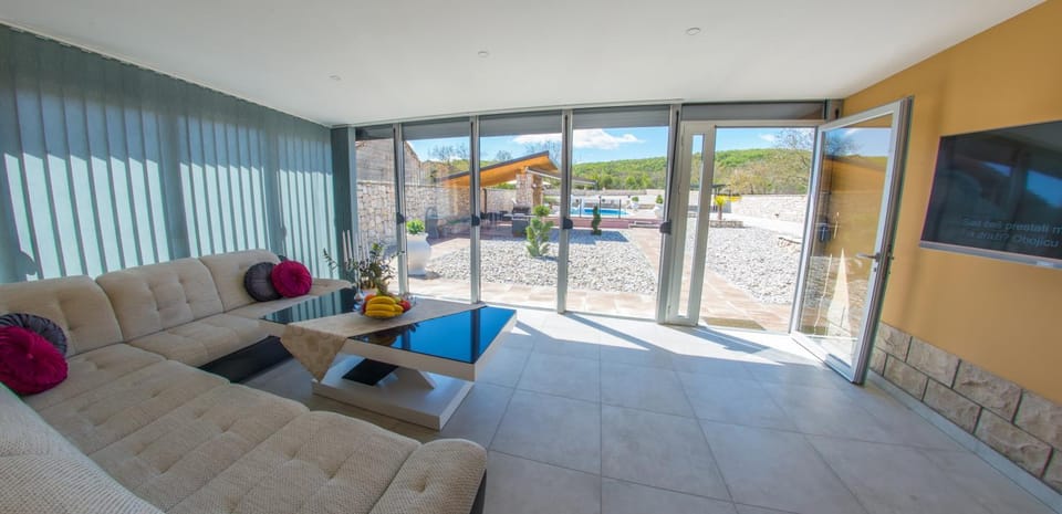 Living room, Seating area, Garden view