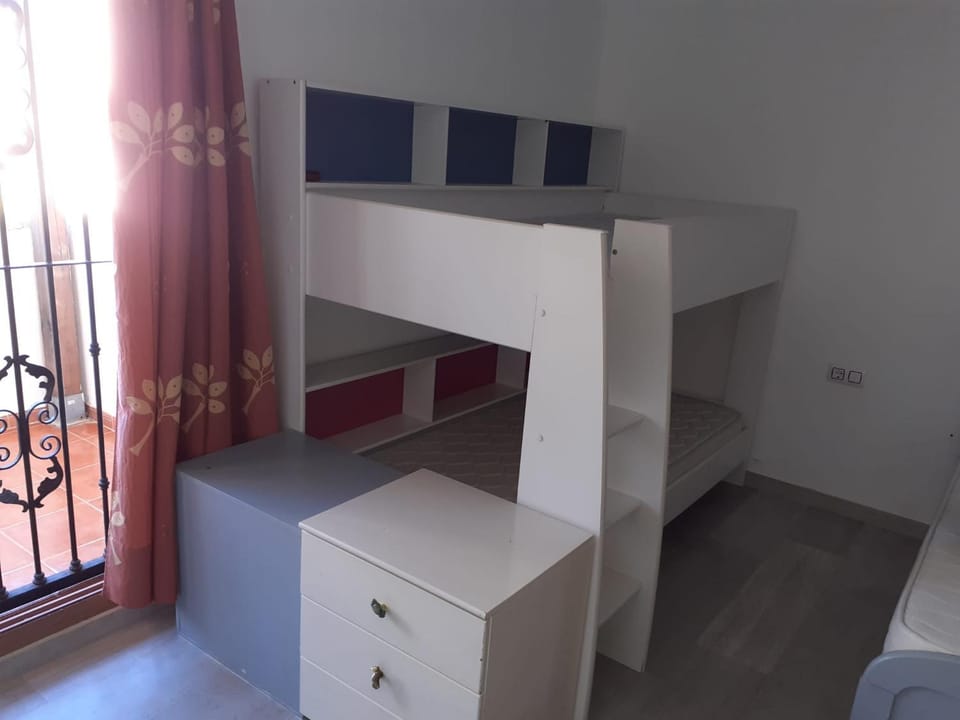 Bed, Bedroom, bunk bed, hair dresser, wardrobe