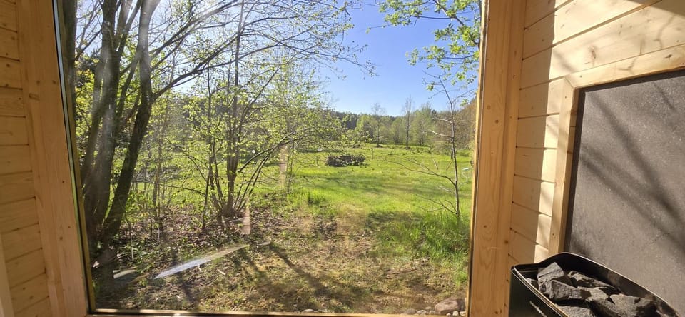 Spring, Day, Natural landscape, Garden, Sauna, Garden view