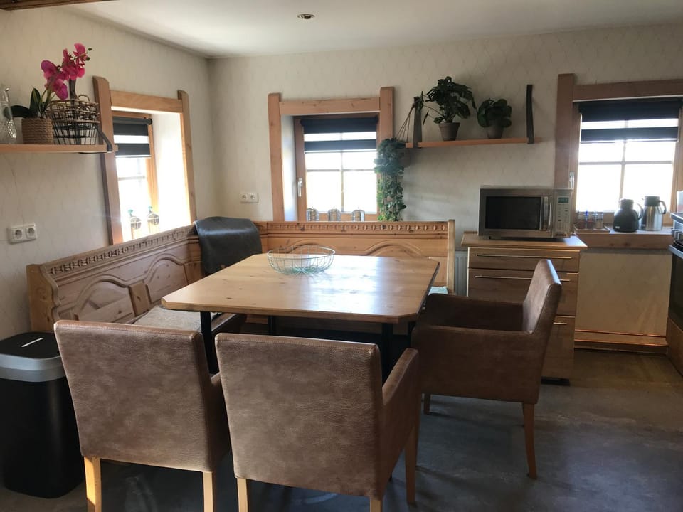 Seating area, minibar, kitchen