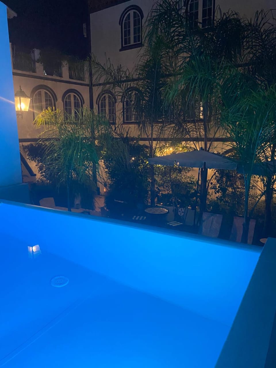 Night, Pool view, Swimming pool