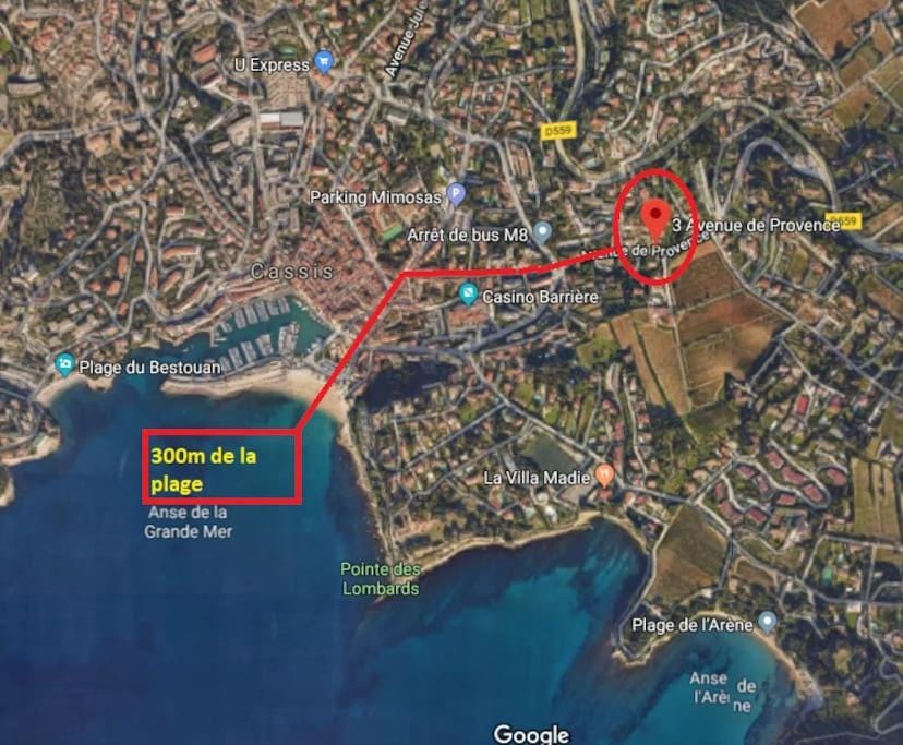 Au calme, 200m du centre T2 avec balcon et parking Apartment in Cassis