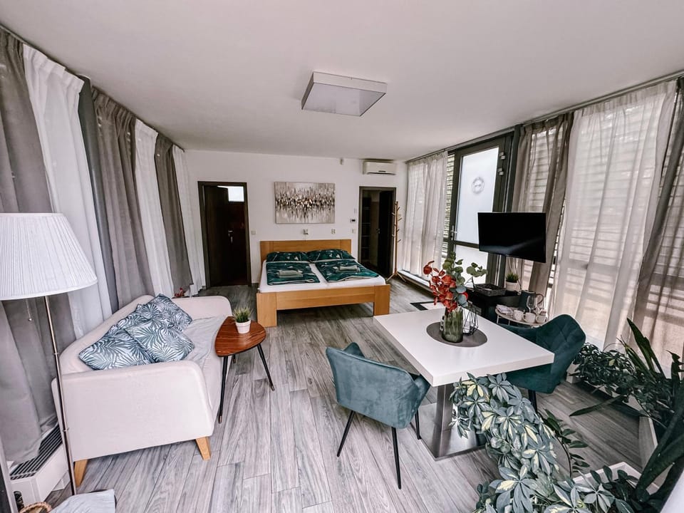 Bed, TV and multimedia, Living room, Photo of the whole room, Seating area, Bedroom