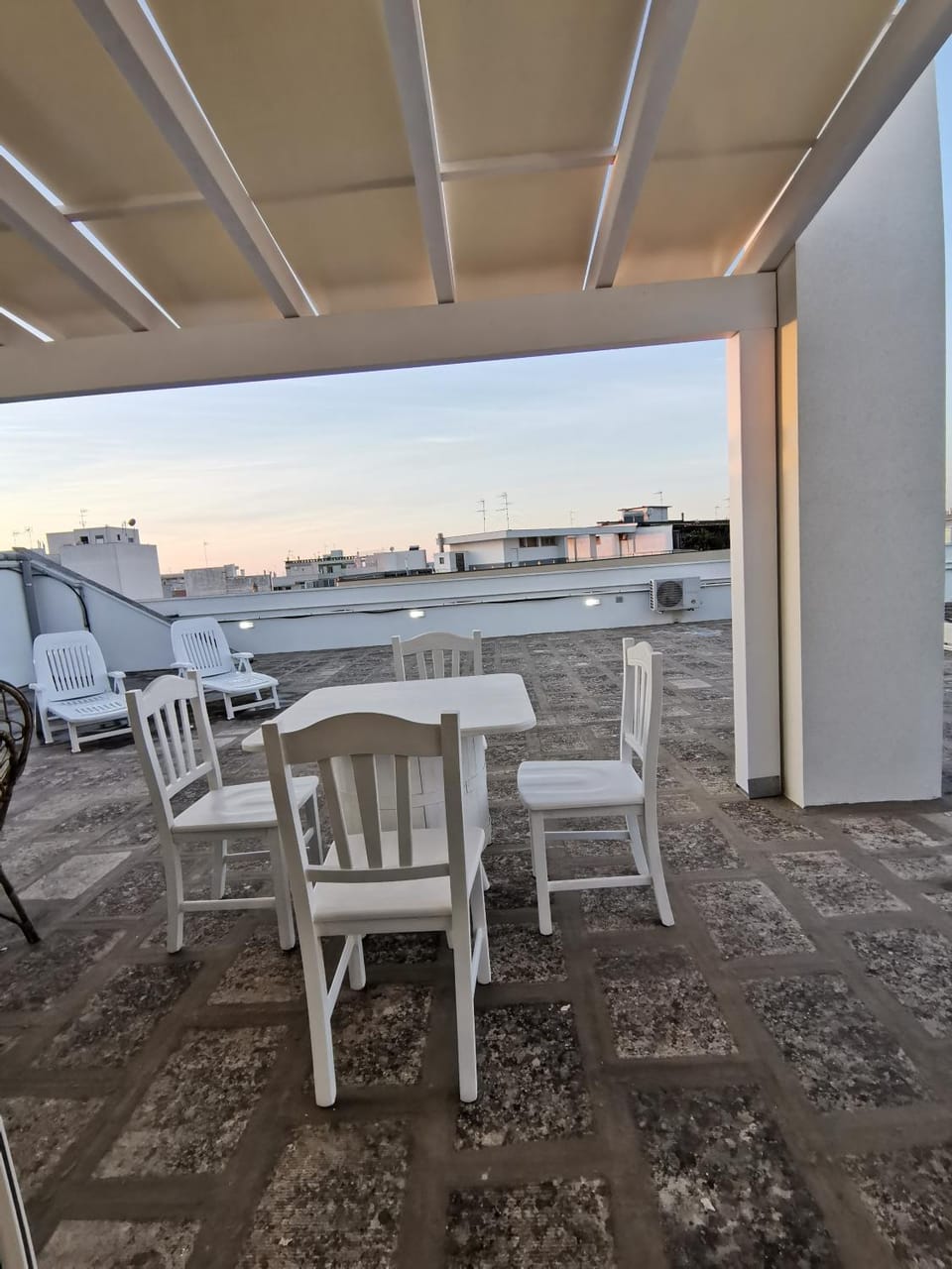 Property building, Patio, Balcony/Terrace, City view, Sea view, Sunset