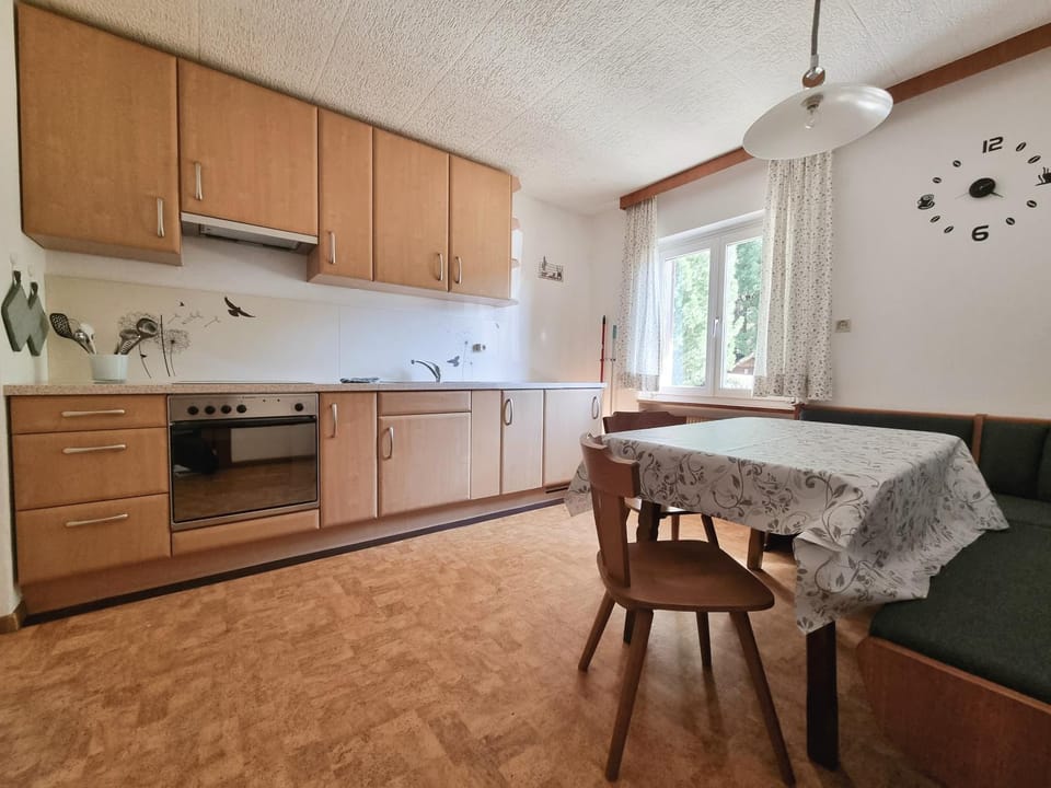 Dining area, stove, kitchen
