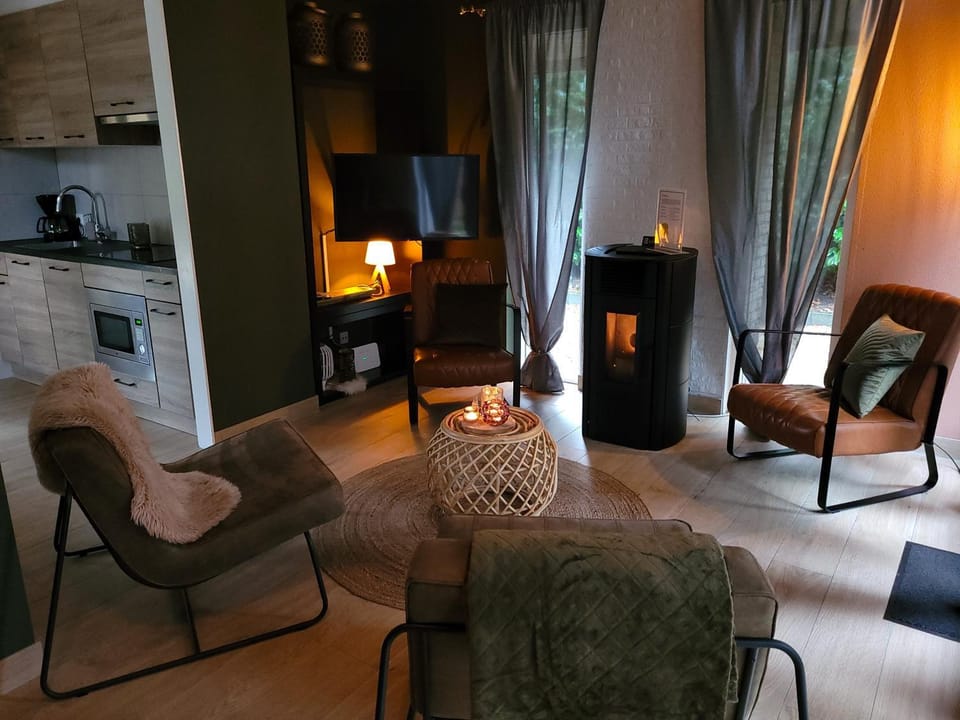 TV and multimedia, Kitchen or kitchenette, Living room, Decorative detail, Seating area, fireplace