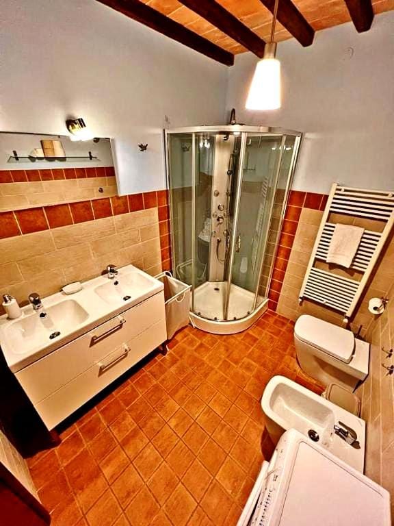 Shower, Toilet, Bathroom, towels