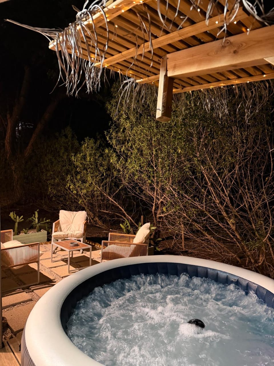 Patio, Night, Hot Tub
