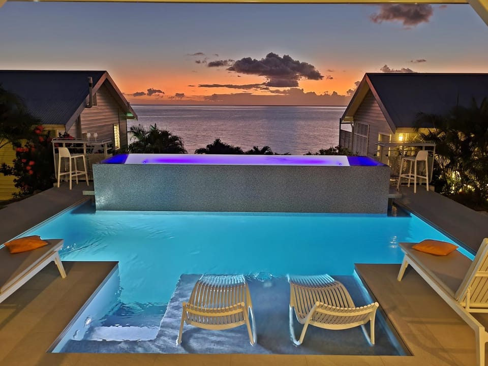 Pool view, Swimming pool, Swimming pool, Sunset