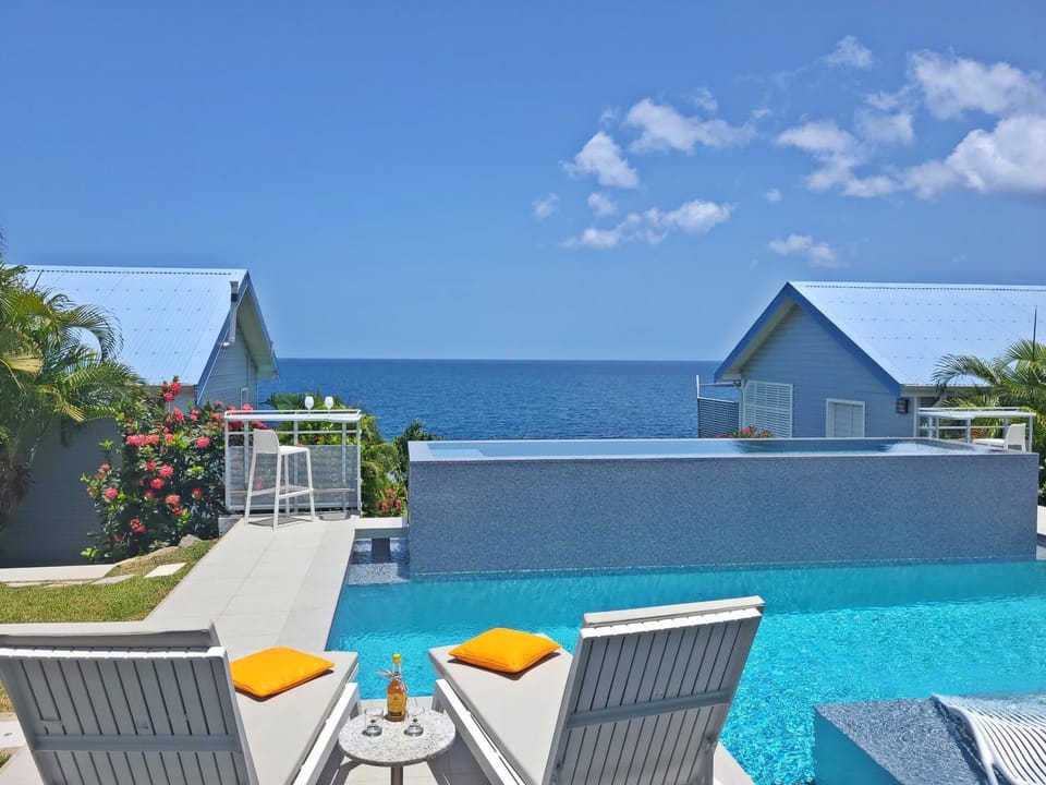 Patio, Day, Natural landscape, Balcony/Terrace, Pool view, Sea view, Swimming pool, Swimming pool, sunbed