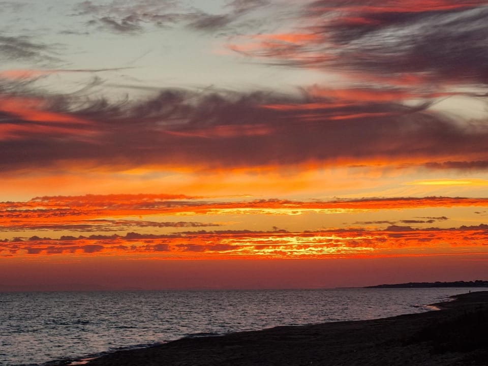 Natural landscape, Beach, Sea view, Sunset