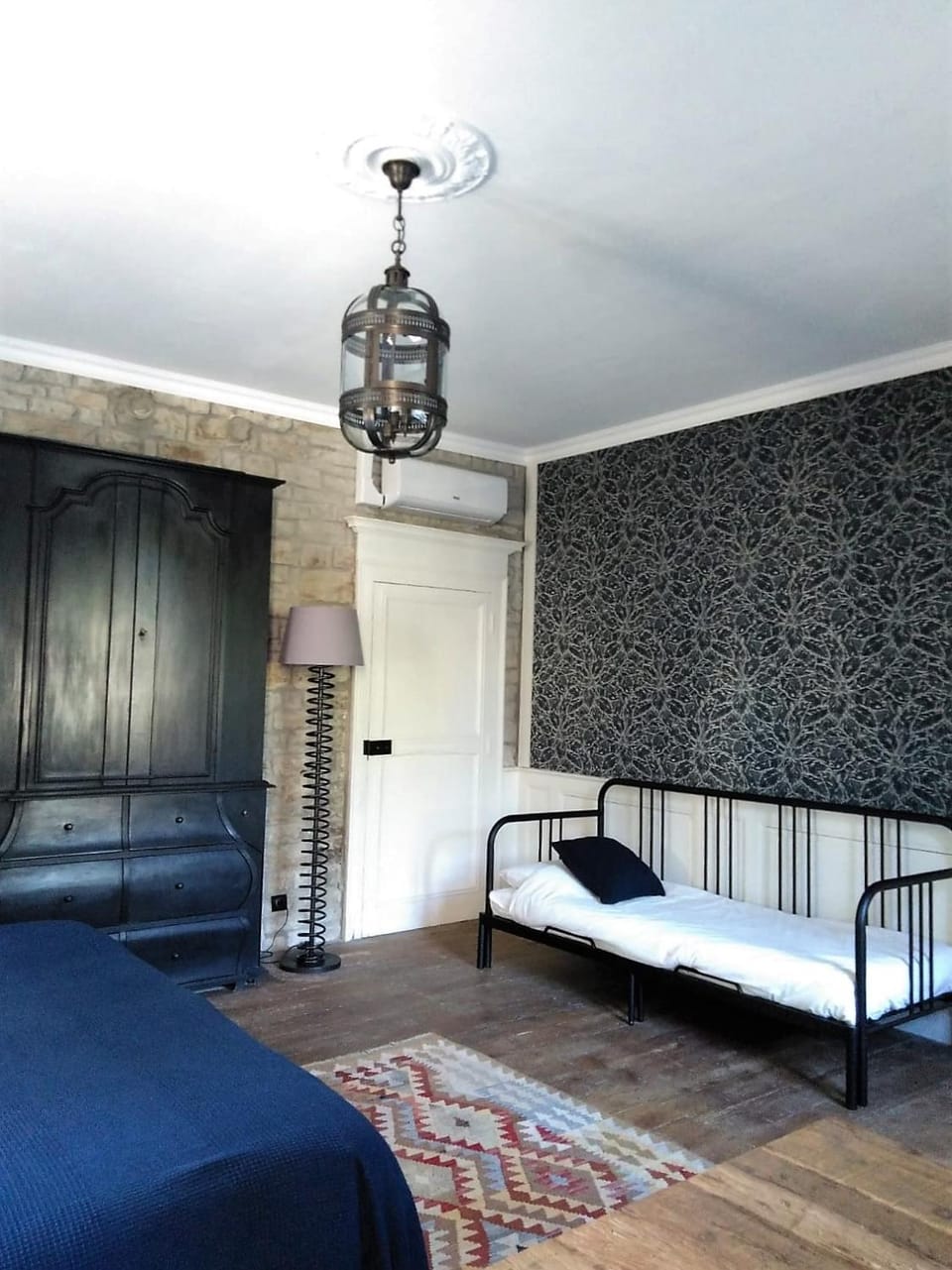Bed, wardrobe, air conditioner