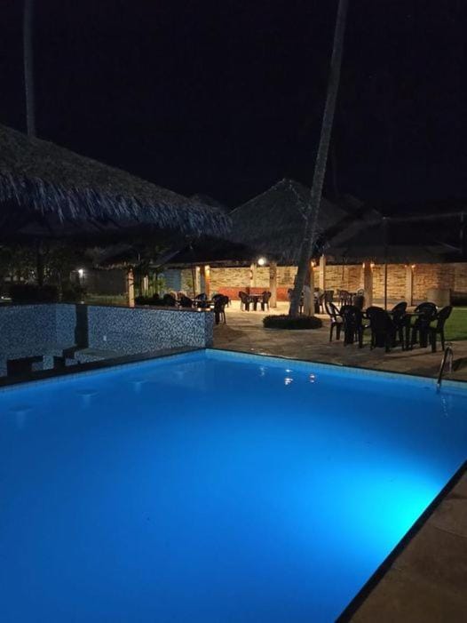 Night, Pool view, Swimming pool