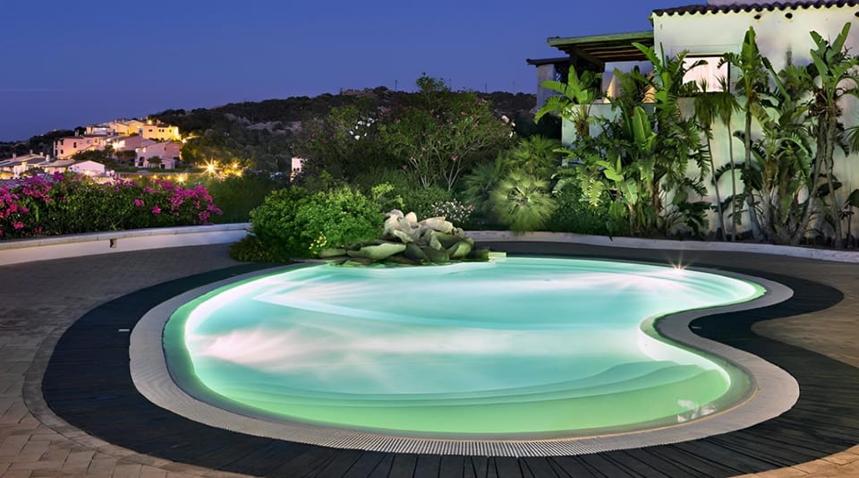 Night, Pool view, Swimming pool