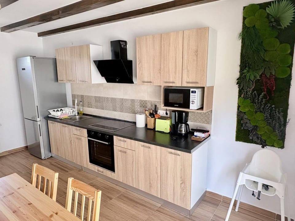 Kitchen or kitchenette, Dining area, oven, stove, toaster