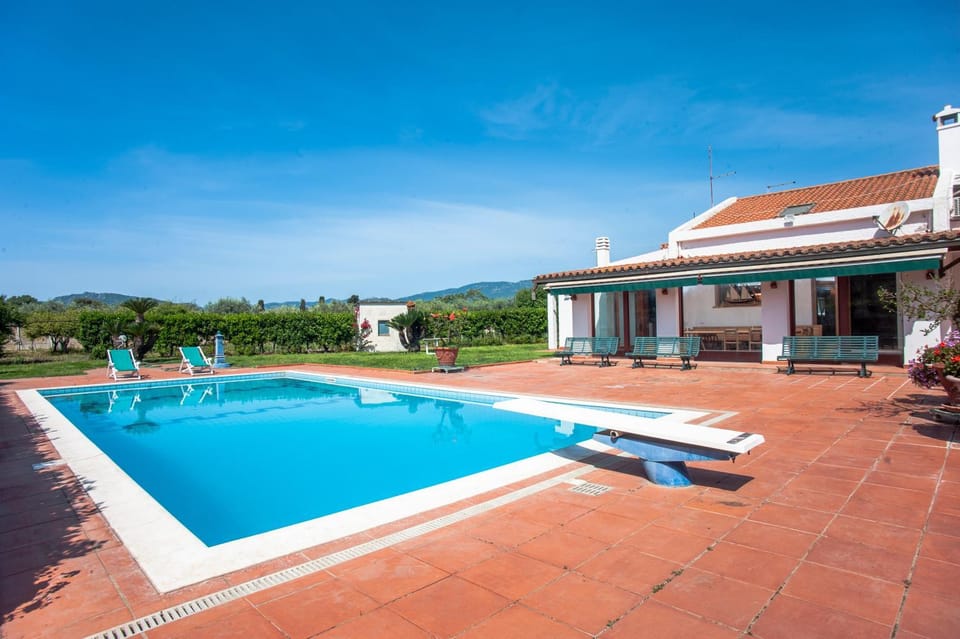 Property building, Living room, Swimming pool