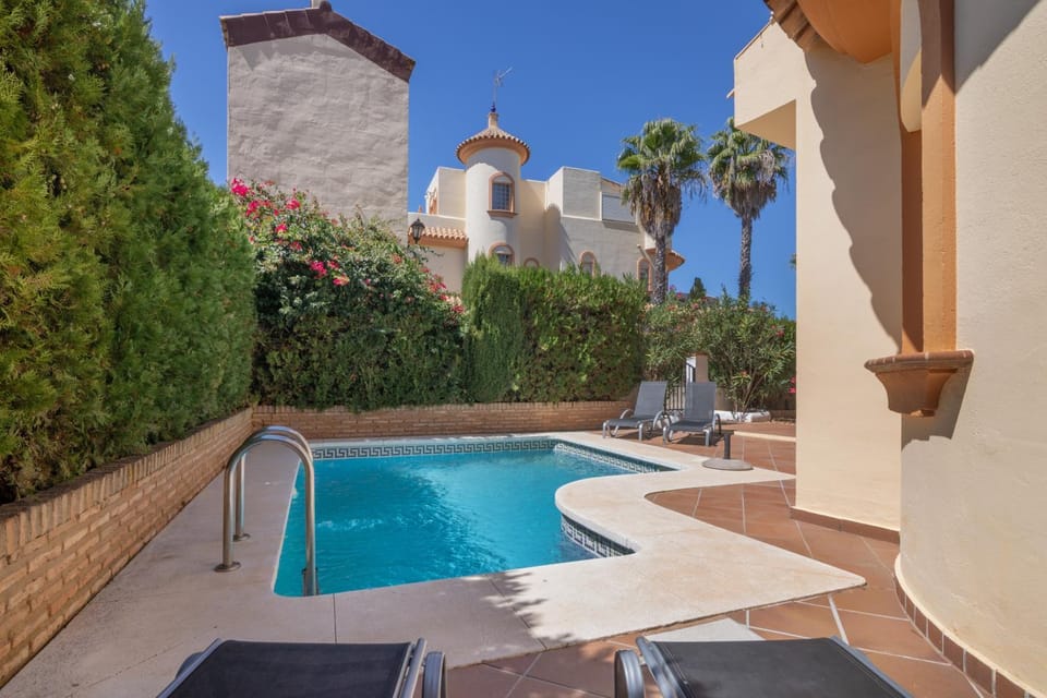 Property building, Living room, Swimming pool