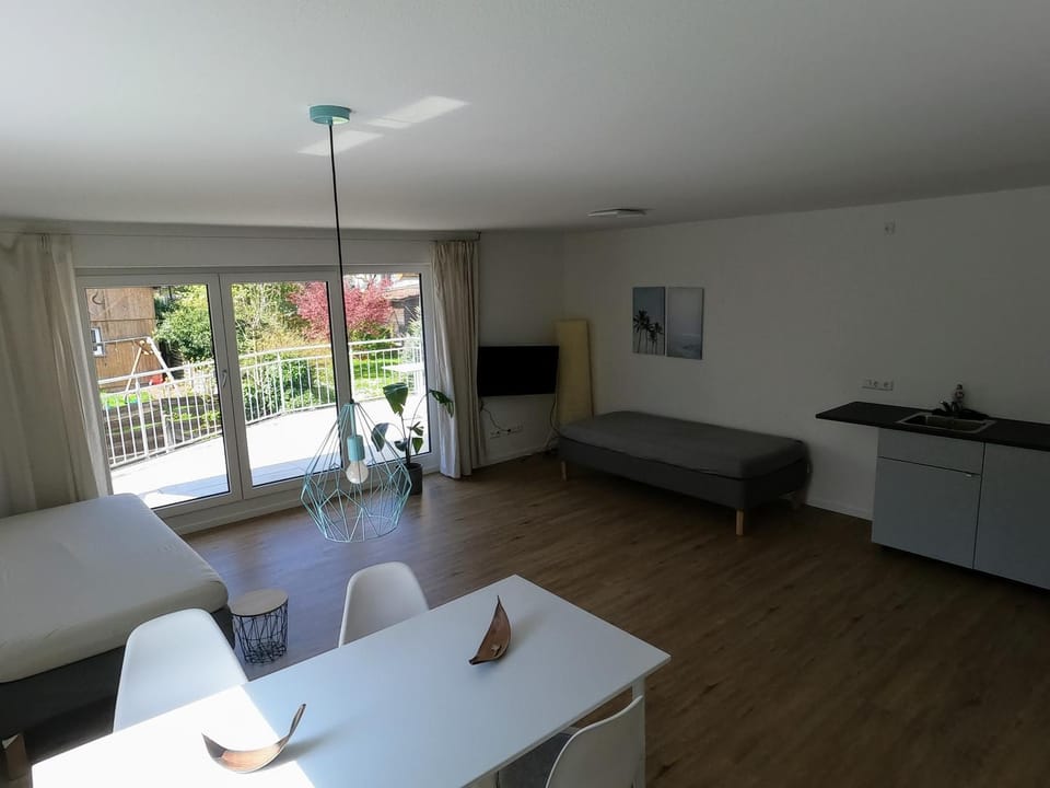 Living room, Seating area, Dining area, Garden view