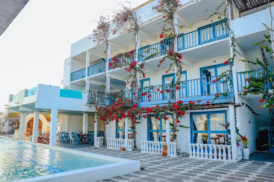 Property building, Patio, Day, View (from property/room), Balcony/Terrace, Pool view, Swimming pool