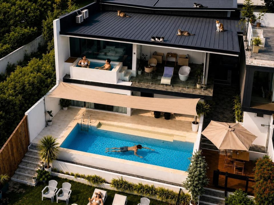 Property building, sunbed