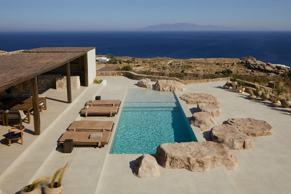 Property building, Patio, Day, Natural landscape, Pool view, Sea view, Swimming pool, sunbed