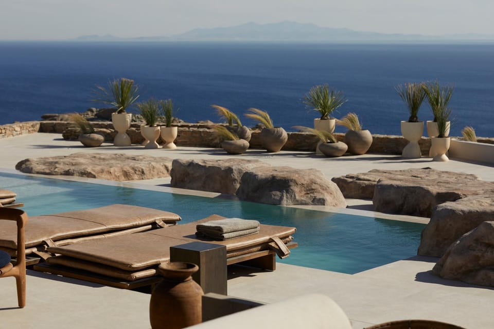 Patio, Day, Natural landscape, Pool view, Sea view, Swimming pool, sunbed