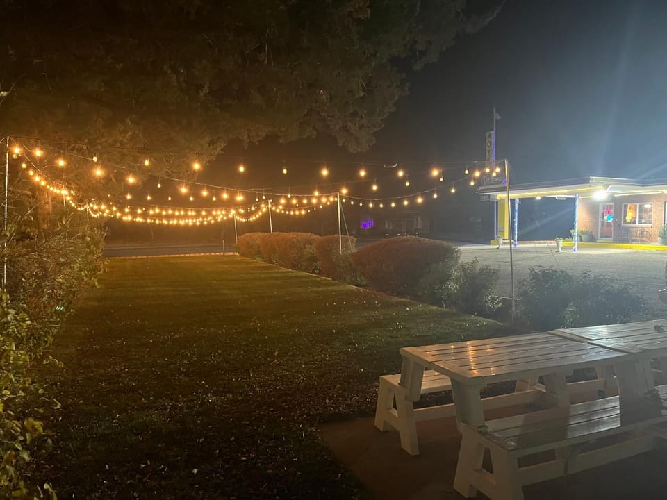 Night, Autumn, Garden view