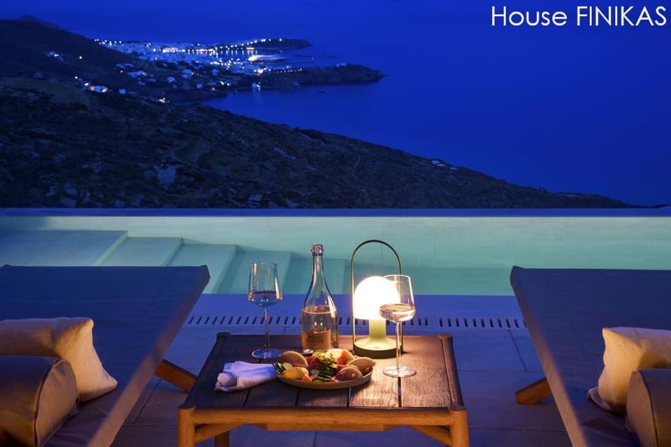 Night, View (from property/room), Balcony/Terrace, Sea view
