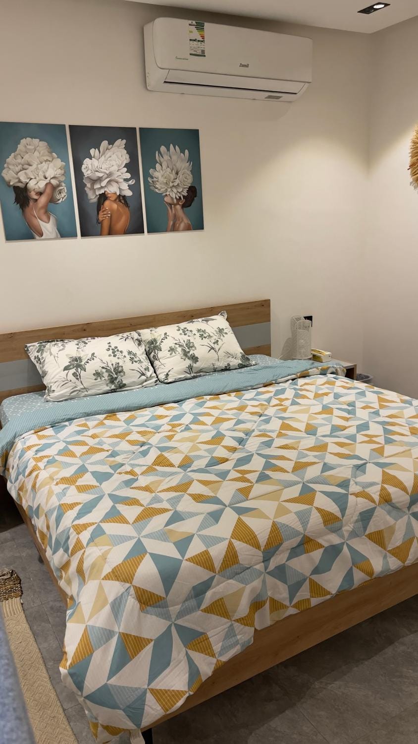 Bed, Photo of the whole room, Bedroom, air conditioner