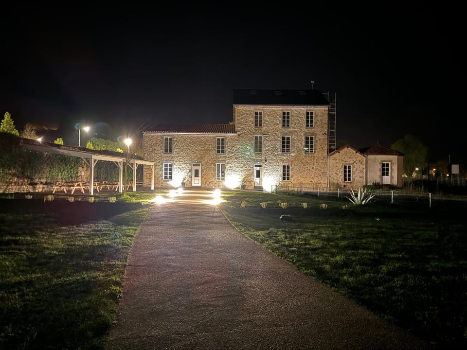 Property building, Night, Natural landscape, Garden
