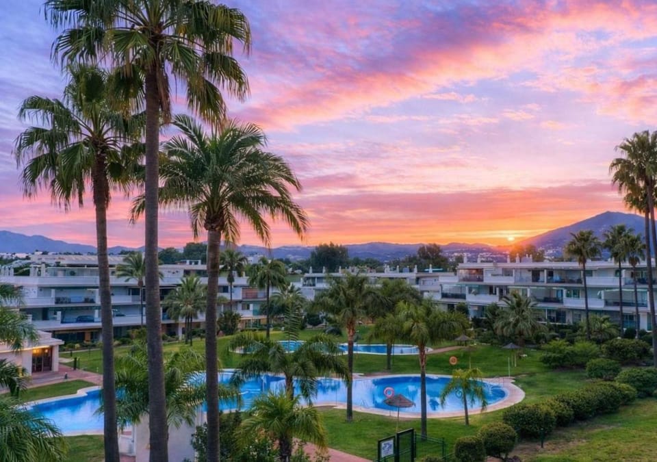 Mountain view, Pool view, Swimming pool, Sunset