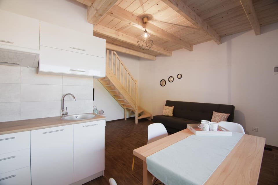 Kitchen or kitchenette, Living room, Dining area