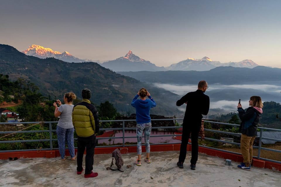 Natural landscape, View (from property/room), Balcony/Terrace, Mountain view, group of guests, group of guests