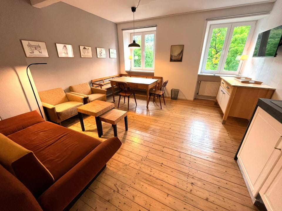 Kitchen or kitchenette, Living room, Dining area