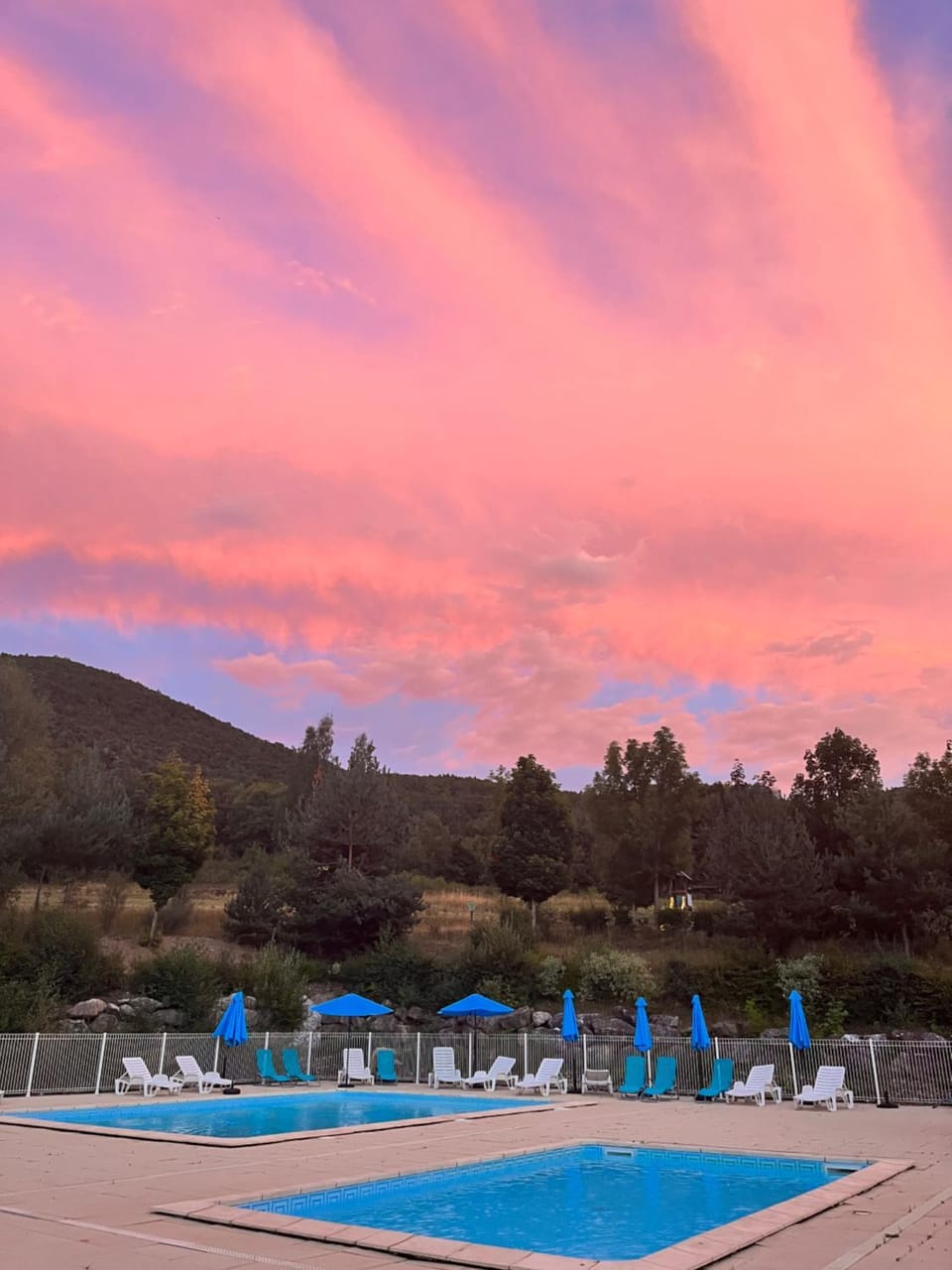 Swimming pool, Sunset