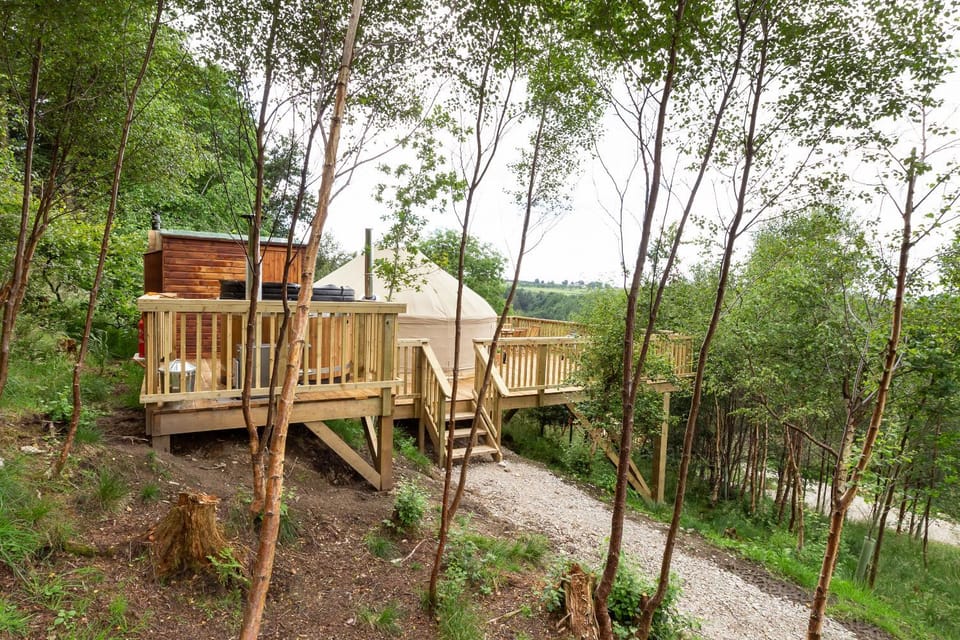 Yurtshire Eavestone Lake - Birch Yurt Nature lodge in Borough of Harrogate