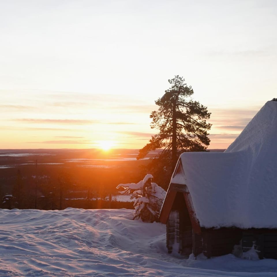 Natural landscape, Winter, Sunset