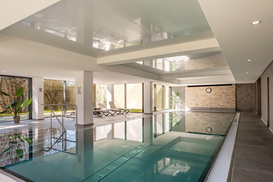 Property building, Living room, Swimming pool