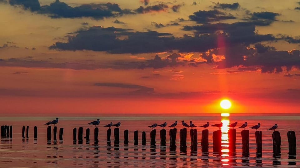 Natural landscape, Sea view, Sunset