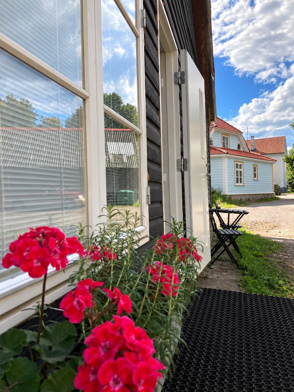 Property building, Patio, Facade/entrance, Spring, Day, View (from property/room), Garden view