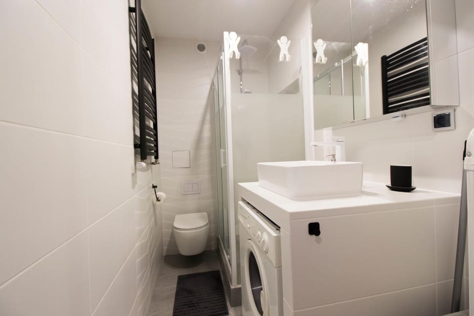 Toilet, Bathroom, towels, washing machine, dryer