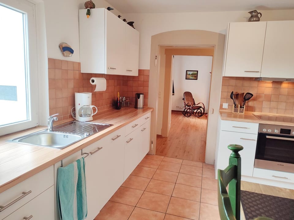 Kitchen or kitchenette, dishwasher, stove