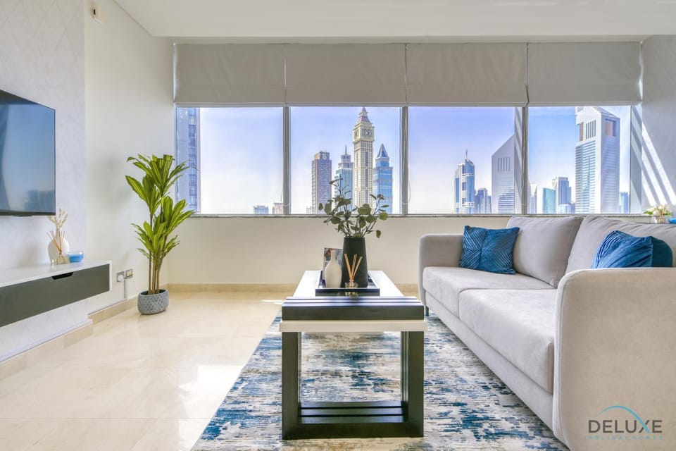 Living room, Seating area, City view