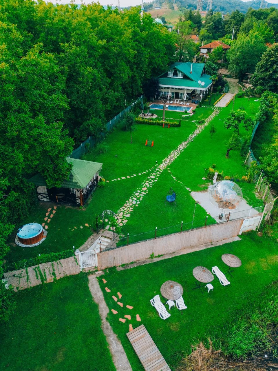 Day, Natural landscape, Bird's eye view, Garden, Garden view