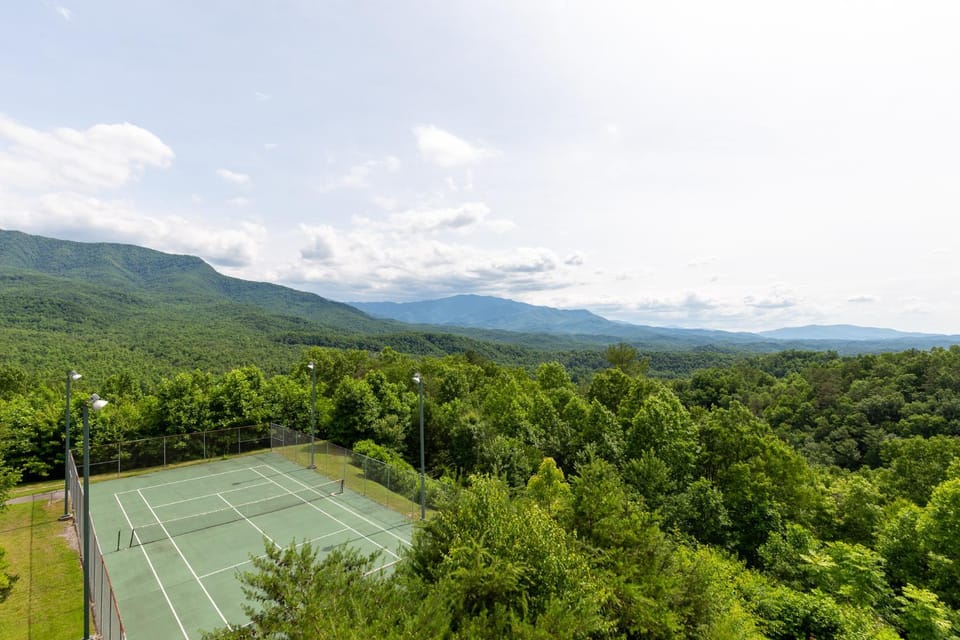 Natural landscape, Tennis court, Mountain view