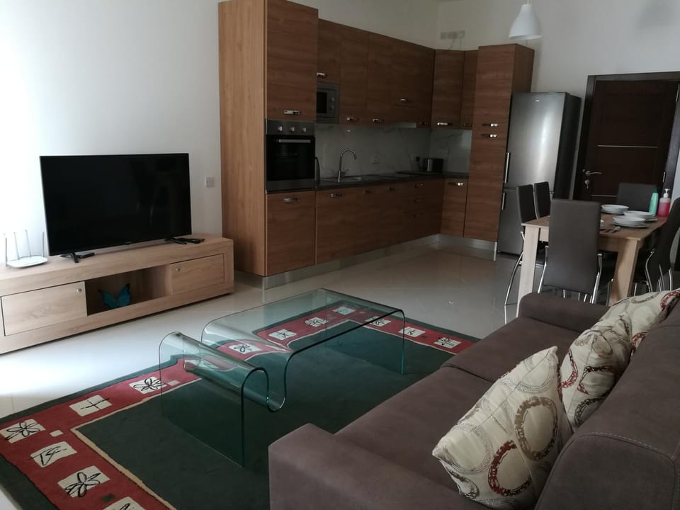 Living room, kitchen